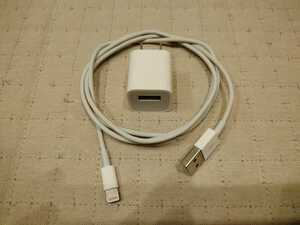 純正 Apple 5W USB電源アダプタ iPod/iPhone用充電 A1385 Lightningケーブル付き