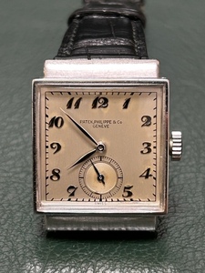 Patek Phillipe パテックフィリップ スクエア Ref.1408 SS ステンレススチール ブレゲ数字 1943年 アーカイブ・修理明細書付 アンティーク