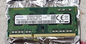 SAMSUNG製 DDR3 PC3L 12800S 204Pin 4G 低電圧対応 1枚