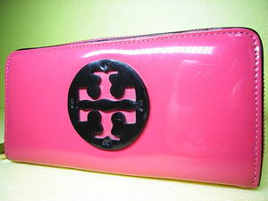 ★★ 綺麗です！！★★【 TORY BURCH 】トリーバーチ パテントレザー ラウンド ファスナー 長財布 ★★TORY BURCH★★