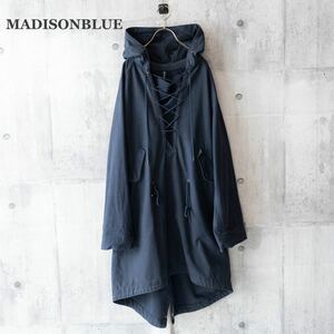 【MADISONBLUE】マディソンブルー　モッズコート　レースアップ　コットン　ネイビー　S