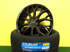 S3694 新品 4本 235/50R20 ピレリ アイス ゼロ 8J +38 114.3 ブラック レクサス NX 20系 クラウンスポーツ 球面ボルト用 ※商品説明要確認