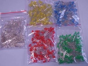 ★★ＬＥＤ φ３ｍｍ ５色 各色１００ｐｃｓ 合計５００ｐｃｓセット★★