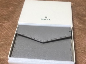 ロレックス カードケース 定期 名刺 入れ レザー ノベルティ グレー 灰色 未使用 正規品 時計 ROLEX 非売品