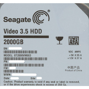 SEAGATE製HDD ST2000VM003 2TB SATA600 5900 [管理:2000001768]