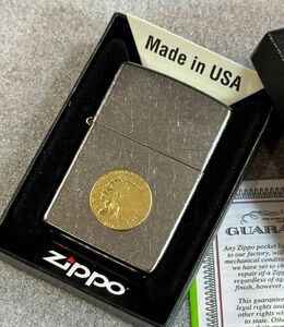 ■新品 ZIPPO USA輸入 インディアン ネイティブ コイン貼り アメリカン native indian メタル貼り ライター ジッポー 喫煙具 U27