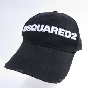 145♭DSQUARED2 ディースクエアード CAP ロゴ キャップ 帽子 S82BC0028 フリーサイズ ※中古