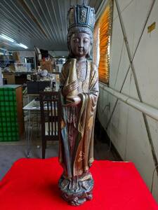 ◆古美術品◆木製観音菩薩像◆仏像◆仏教◆置物◆立像◆展示品