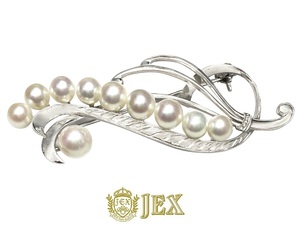 MIKIMOTO 【ミキモト】 K14WGアコヤパールブローチ NO.61708