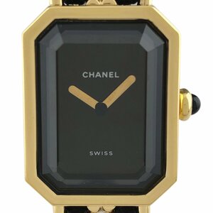 シャネル CHANEL プルミエール Mサイズ H0001 腕時計 SS レザー クォーツ ブラック レディース 【中古】