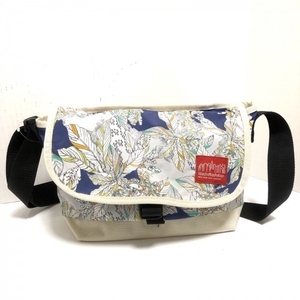 マンハッタンポーテージ Manhattan Portage ショルダーバッグ - ナイロン 白×マルチ 花柄 バッグ