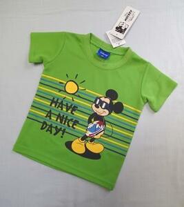 未使用品◆ミッキーマウス ディズニー◆キッズ 男の子 半袖 Tシャツ/グリーン/サイズ９０