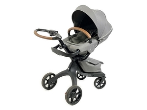 【動作保証】 STOKKE XPLORY X ベビーカー ストローラー キャリーコット セット 2017年製 グレー 中古 良好 楽 T8765004