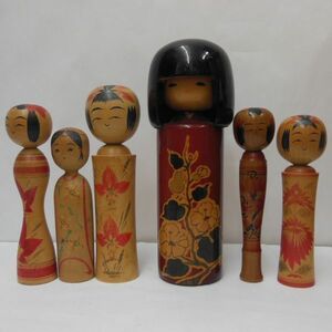 12:KOKESHI　なるこ系など　ばらばら高さ約14cm程度～約22cm程度 6点おまとめ　こけし 工芸品 人形玩具お安くどうぞ