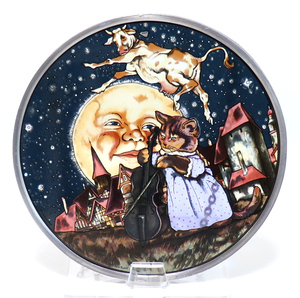マイケル・ハーグ ヴィンテージ ステンドグラス 童話 猫と満月と牛 グラスマスターズ社 マザーグース ティファニー スタジオ トロント 