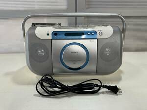 E100 SONY CFD-E100TV CDラジオカセットコーダー CD ラジカセ ソニー 通電のみ確認 青 ブルー 当時物 現状品