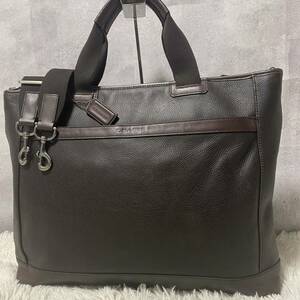 1円 COACH コーチ トートバッグ ビジネスバッグ レザー 本革 2way ショルダーバッグ メトロポリタン ブラウン系 大容量 通勤 通学