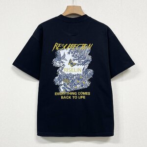 最高級ヨーロッパ製※定価2万◆ブルガリア発※RISELIN 半袖Tシャツ 上品 通気 薄手 イラスト カットソー スウェット レトロ 男女兼用 M/46