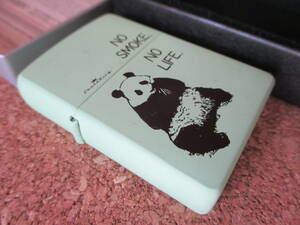 ZIPPO 『NO SMOK！NO LIFE！ Giant panda ジャイアントパンダ』2006年11月製造 大熊猫 ラバーオイルライター ジッポー 廃版激レア 未使用品