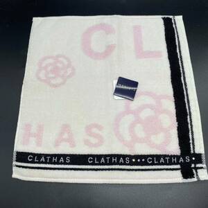 CLATHAS　クレイサス　タオルハンカチ 　カメリア　ロゴ　ピンク　no.18