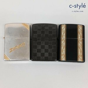 B861a [セット] ZIPPO ジッポー オイルライター ロゴ COMME CA DU MODE MEN 柄 2003 2004 喫煙具 煙草 タバコ 計3点 | その他 P