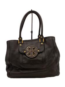 TORY BURCH◆トートバッグ/レザー/BLK