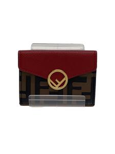 FENDI◆F is Fendi/3つ折り財布/レザー/RED/レディース/8M0395 AAII F13VJ