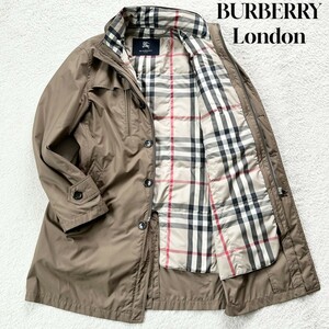 1円～ 極美品 バーバリーロンドン BURBERRY LONDON ナイロンコート キルティング ダウンライナー ノバチェック メガチェック 1スタ サイズL