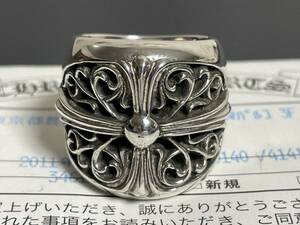 インボイス原本付属 新品仕上げ CHROME HEARTS クロムハーツ CLASSIC OVAL CROSS RING クラシックオーバルクロスリング 指輪 19号程度