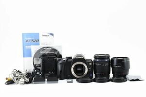 【美品】オリンパス OLYMPUS E-520 ダブルレンズセット 14-52mm f3.5-5.6 40-150mm f4-5.6 バッテリーx2　＃2026