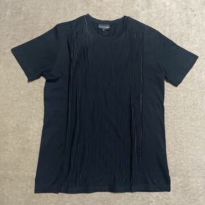 エンポリオアルマーニ ■ 良品！イーグルロゴ&レース風切り替え半袖Tシャツ Mサイズ　EMPORIO ARMANI