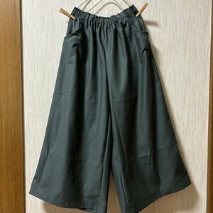 今回のお得品!!*ハンドメイド*ナチュラル♪ワイドパンツ　青緑　コットン　ガウチョ　ブルーグリーン　　