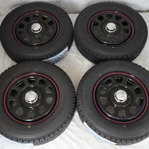 新品 デイトナ 12-4.0J＋42 4-100 ブラック スタッドレス付4本SET 145/80R12 80/78N 2023年製 トーヨー DELVEX935 軽トラ (W2397-2)