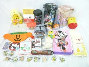 【同梱可】中古品 ディズニー ミッキー ミニー プーさん 他 干支 ぬいぐるみ 40周年 ポップコーンケース ピンバッジ