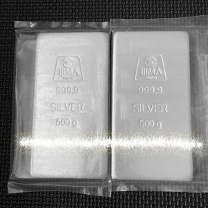 井嶋金銀工業 500g×2 新品未開封 シルバー999 純銀 地金 銀 インゴット 連番 