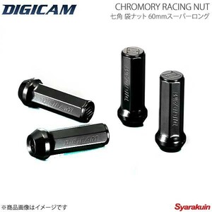 DIGICAM クロモリレーシングナット 袋タイプ P1.25 7角 17HEPTAGON 60mm BK 20本 インプレッサWRX STI GDB H16/6-H19/9 CN7F6012BK-DC×5