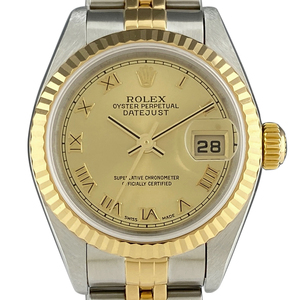 ロレックス ROLEX デイトジャスト ローマン 79173 腕時計 SS YG 自動巻き シャンパンゴールド レディース 【中古】