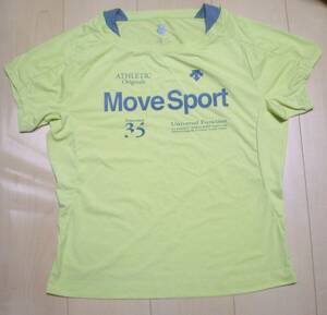 USED★デサントDESCENTE★MOVE SPORT☆レディス☆DRY半袖Tシャツ☆イエロー☆