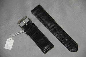 圖團鬧 ★2L27★クロコダイルの時計のベルト22mm用 黒