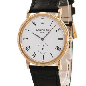 【3年保証】 パテックフィリップ カラトラバ 5119R-001 K18RG無垢 白 ローマン スモセコ クルドパリ装飾ベゼル 手巻き メンズ 腕時計