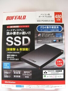 BUFFALO　バッファロー　SSD　外付け　ホータブル　SSD-PG480U3-BA　480GB　未開封新品　ゴールドクーポン対象品