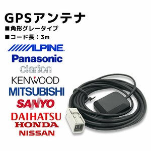 CN-E205D 置き型 GPS アンテナ GT5 高感度 高受信 補修 交換 ナビ載せ替え 後付け 角形 四角 グレー カプラー 汎用 マグネット