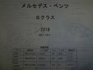 メルセデスベンツ　Ｓクラス（221＃）Ｈ17.10～パーツガイド