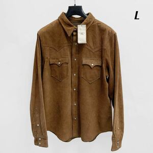 人気 23FW 新品 RRL スエード ウエスタン シャツ ジャケット DOUBLE RL ダブルアールエル ラルフローレン レザー カーコート Lサイズ