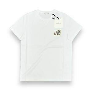 新品 Sサイズ MONCLER ダブルロゴ パッチ Tシャツ ホワイト モンクレール
