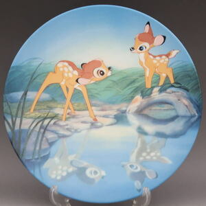 ディズニー　バンビ　Knowlesプレート　『Bashful Bambi』　個別番号入り　Knowles社　1991年　陶器製