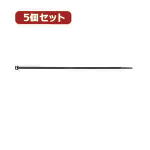 YAZAWA 5個セット束ねるバンド 250mm 黒 20本入 FTC250K20X5