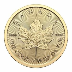 [保証書・カプセル付き] 2024年 (新品) カナダ「メイプルリーフ」純金 1/4オンス 金貨