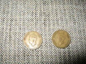 ◆香港◆一毫◆1950年◆10セント◆ジョージ国王◆古銭硬貨◆コイン◆レア◆2枚◆