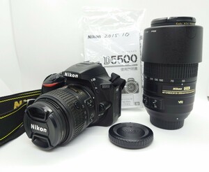 ●ショット数 約5500回●Nikon D5500 ダブルズームキット デジタル一眼レフカメラ ブラック 